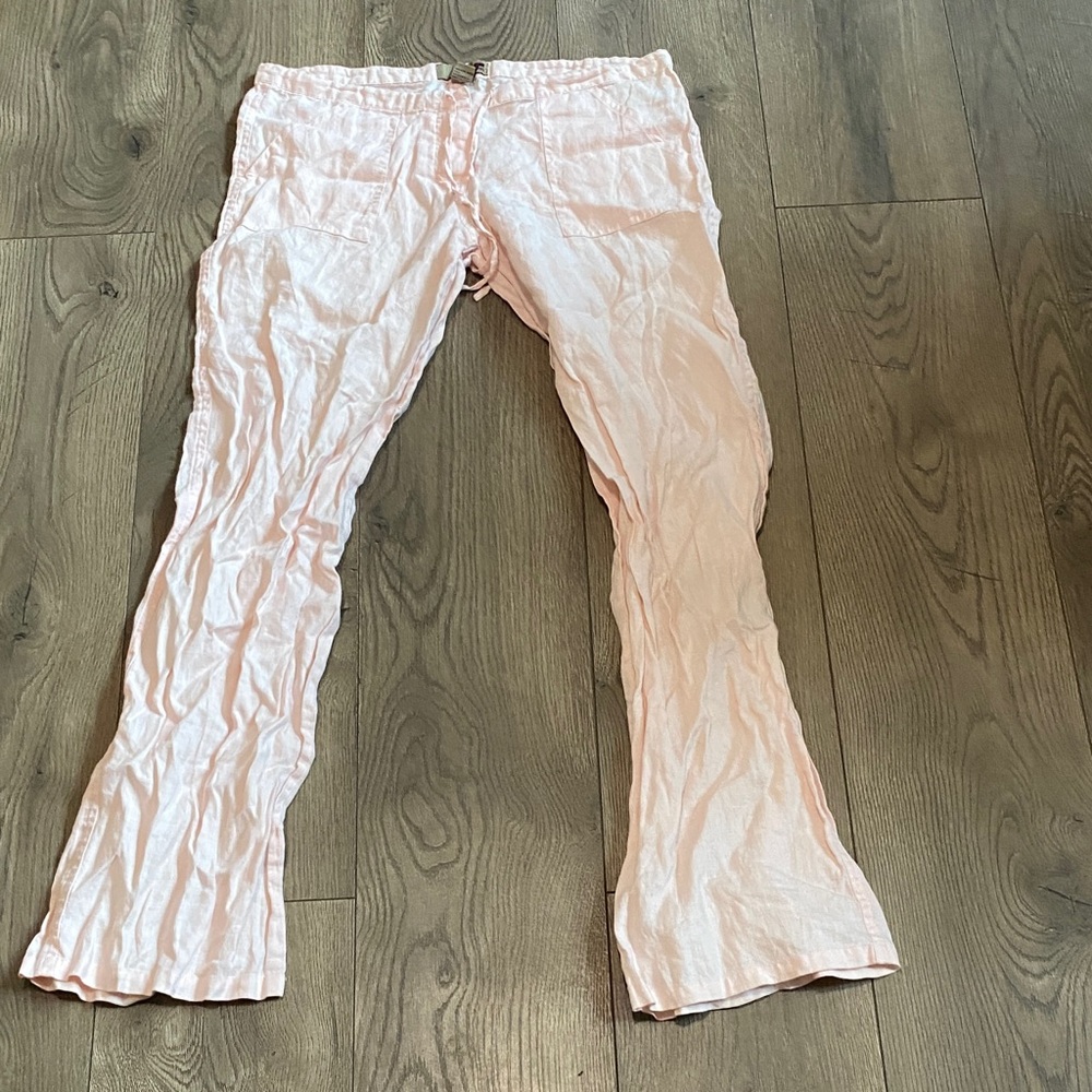 Elegant Pink Women's Linen Pants